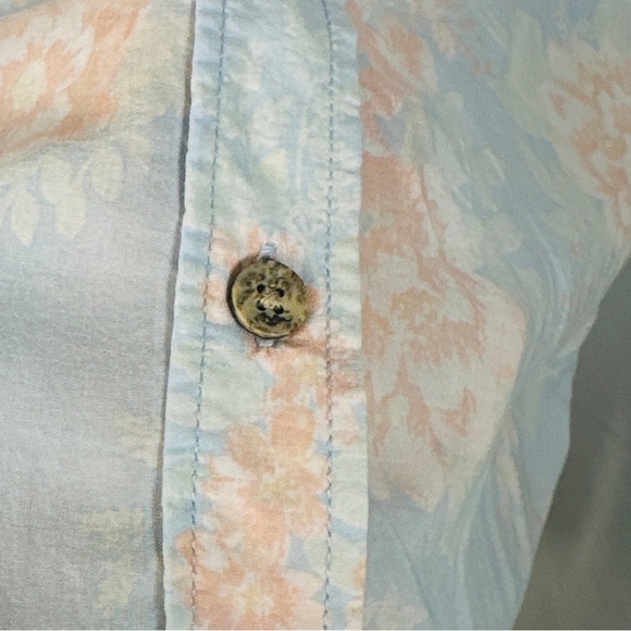 American Eagle Floral Viscose Button Down Shirt Pastel Cottagecore Large - Picture 5 of 10